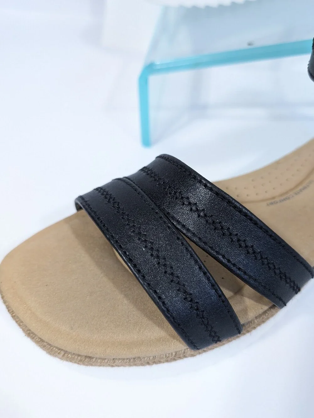 Clarks Black Leather Sandals 10.5 New Women Platform Shoes Lana Glide chunky